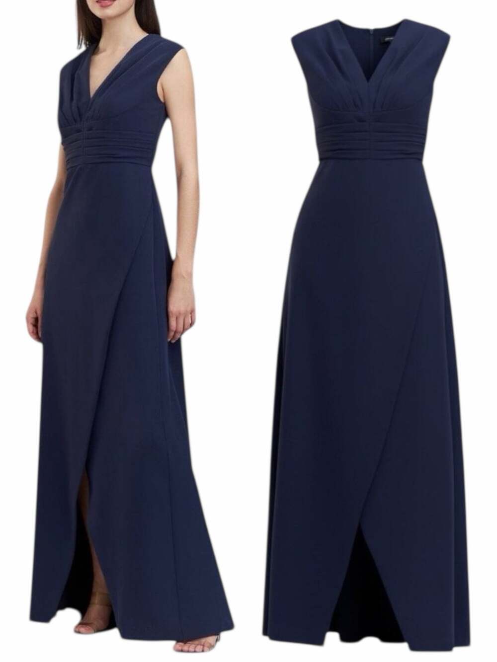 Kay Unger Melora Sleeveless Tulip Evening Gown Midnight Blue Size 16